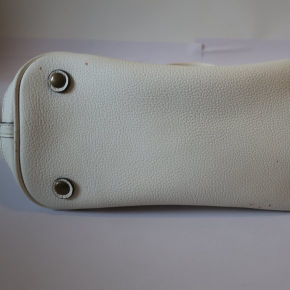 *NWD Womens J.Crew Borge Garveri White Pebbled Leather Tote Handbag - Picture 6 of 14